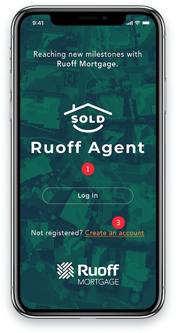 Ruoff Agent Mobile App login screen