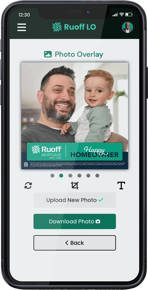 Image of phone showing the Loan Butler Mobile App